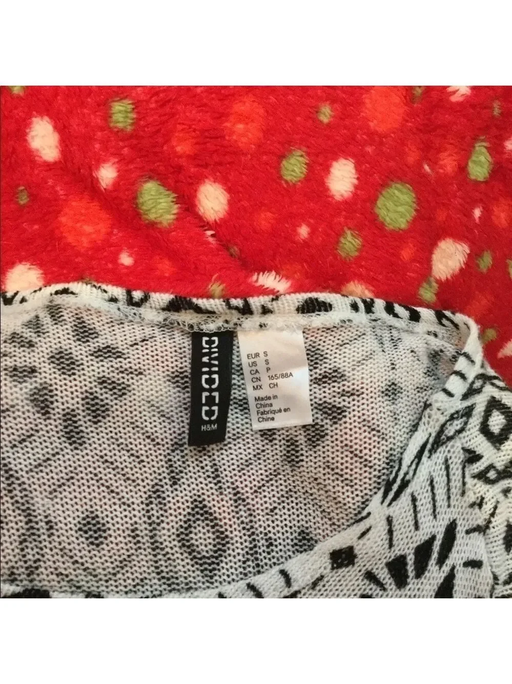 H&m Divided black/white small long sleeve top